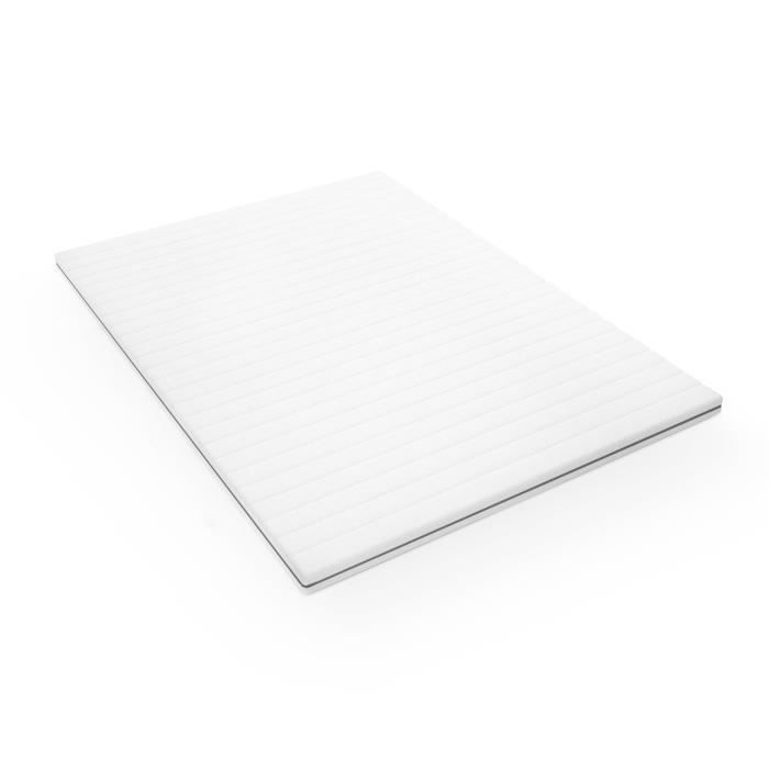 Cubrecolchón de 160x200 - Cubrecolchón de espuma fría Comfort - Funda de tela forrada - Soporte equilibrado - 5 cm de altura