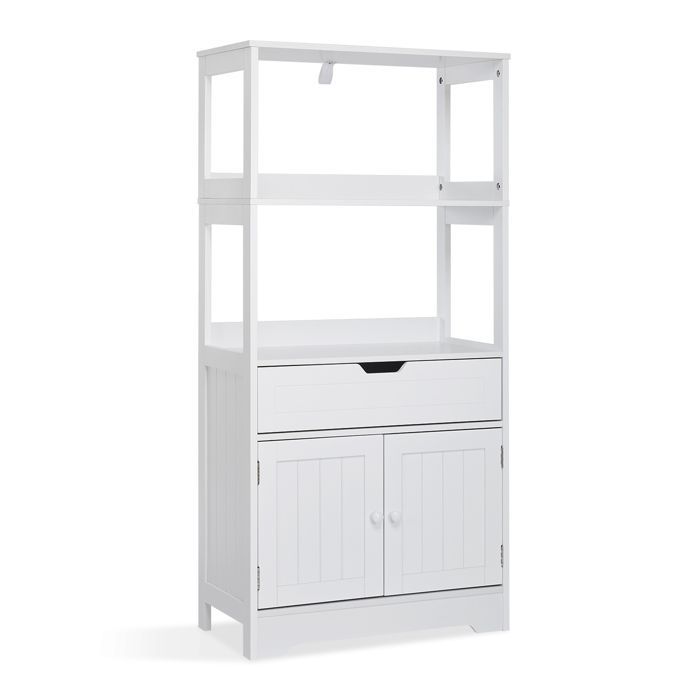 Mueble de almacenamiento para baño con estantes, cajones y armario con puerta, para baño, cocina y sala de estar - Mondeer