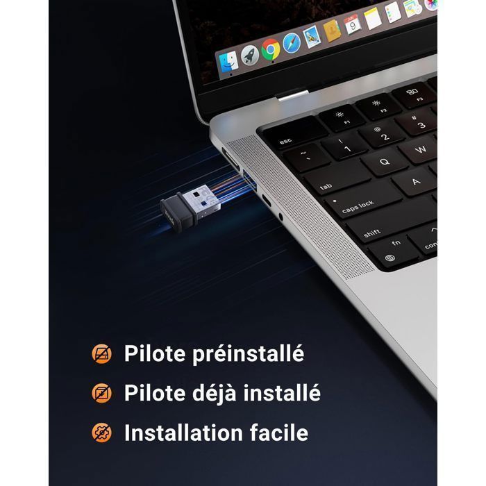 Tenda Clé WiFi - - W311MI - Wi-Fi 6 - AX300 - Plug & Play - Adaptateur USB Wi-FI pour PC - Soft-AP-Windows 7/10/11