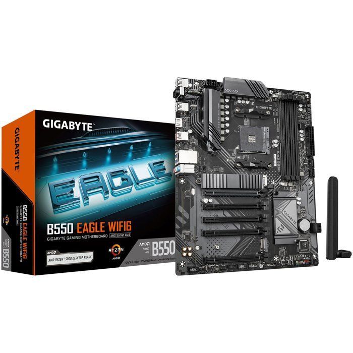 Carte mère - GIGABYTE - B550 EAGLE WIFI6 - Format ATX - Chipset AMD B550 - DDR4 & PCIe 4.0 - WiFi 6