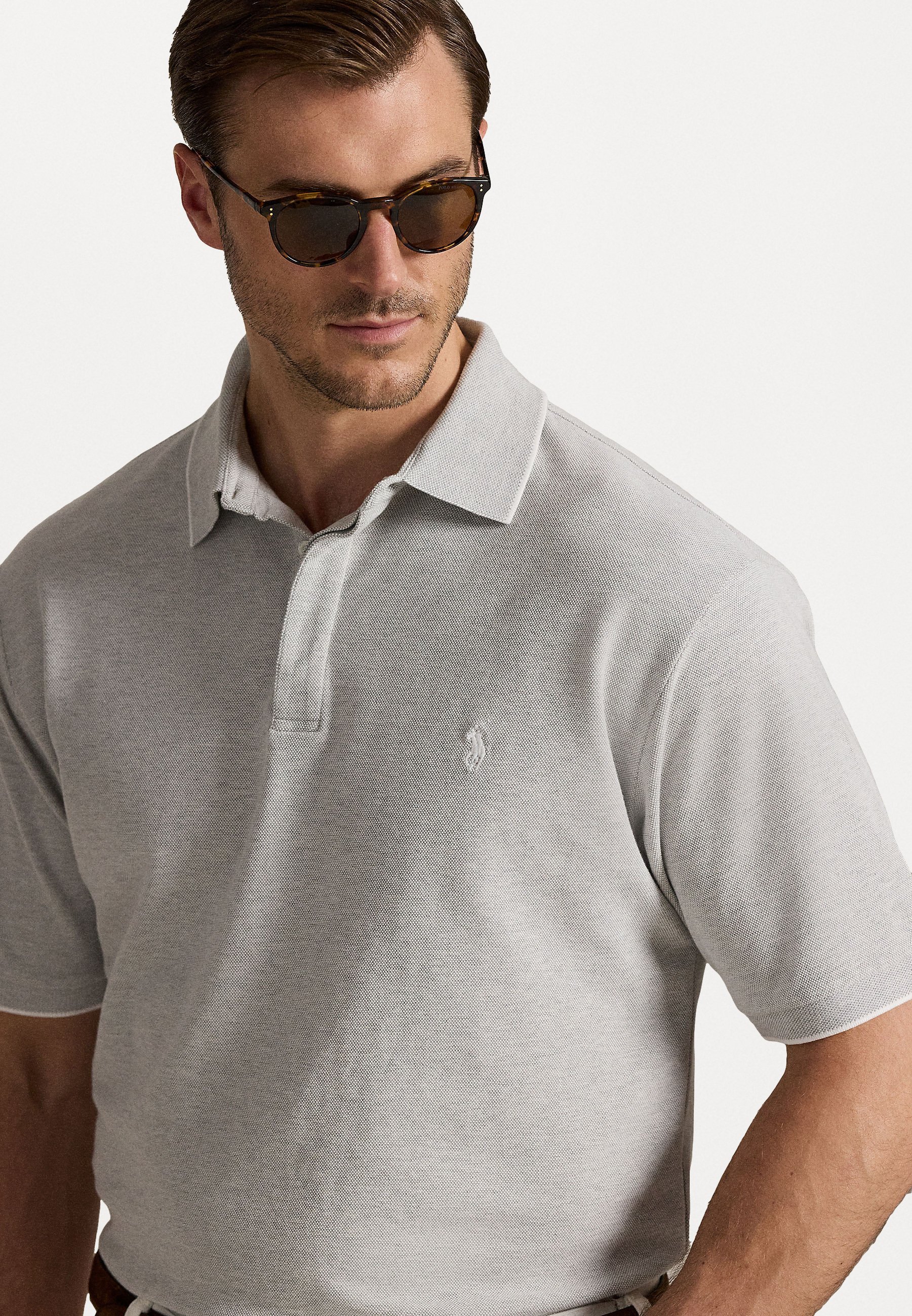 POLO RALPH LAUREN BIG & TALL STRETCH OXFORD POLO SHIRT - Triko s límečkem - black/white