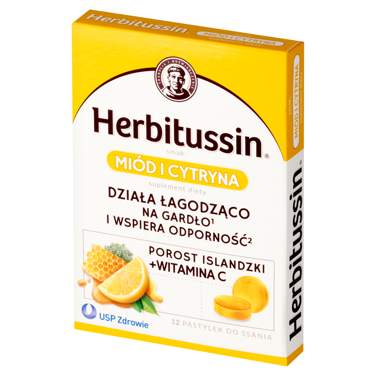 Supliment alimentar Herbitussin 12 paste Miere și lămâie