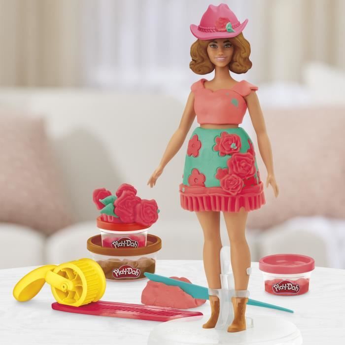 Set di pasta modellabile Play-Doh Barbie con fiori e frange