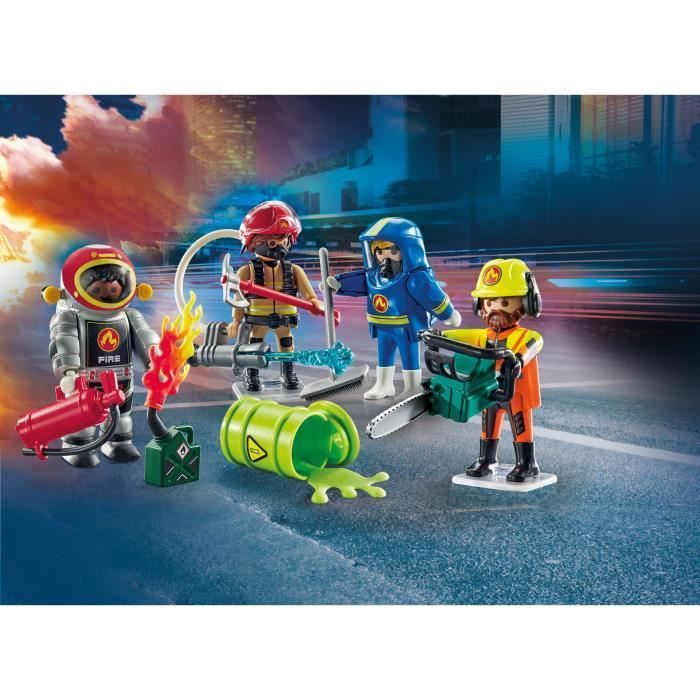 PLAYMOBIL 71468 Meine Figuren: Hochrisikoberufe – mit vier Feuerwehrfiguren – Feuerwehrleute – ab 5 Jahren