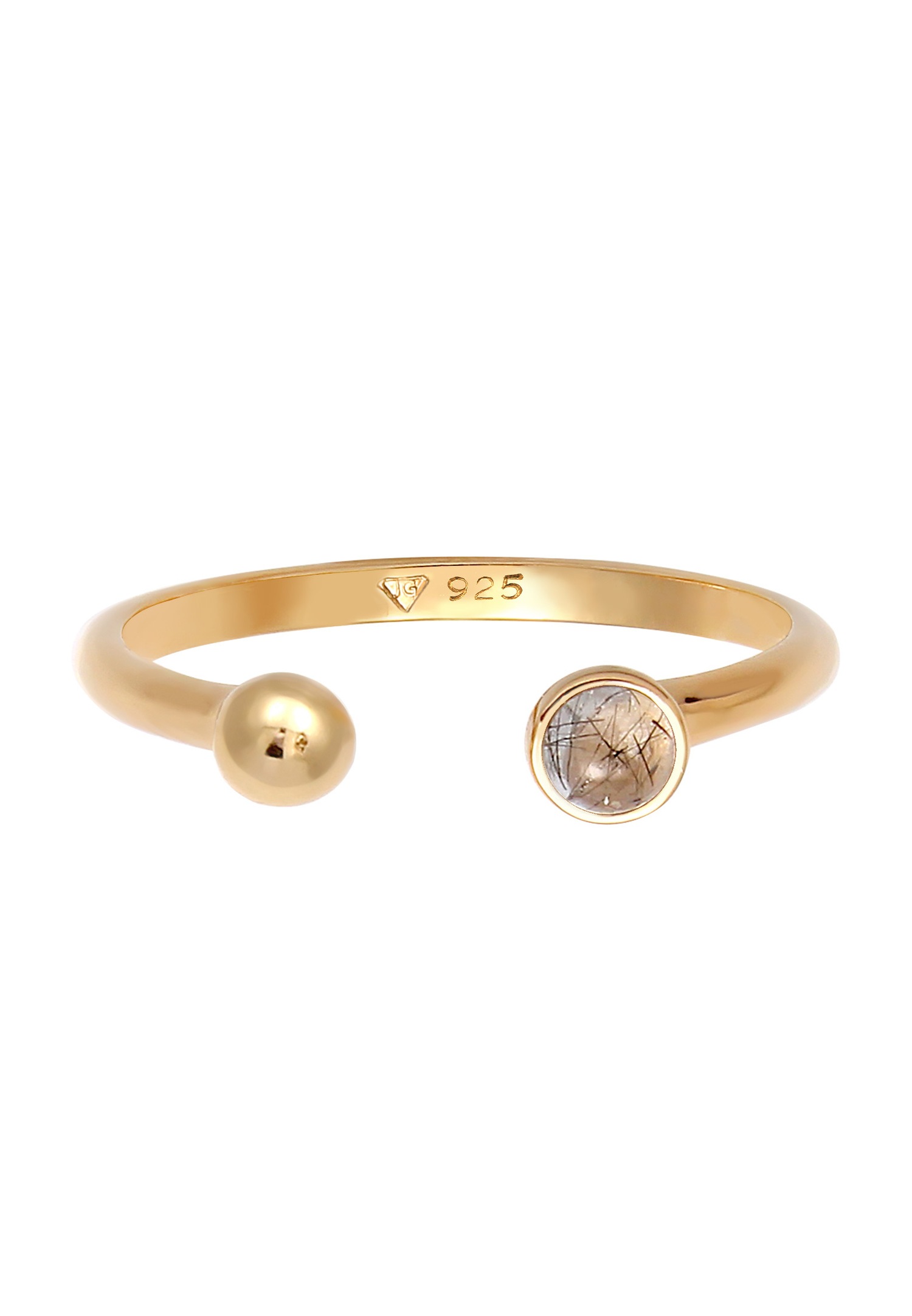Elli Bague ajustable pour dames avec quartz tourmaline en 925/1000 argent massif