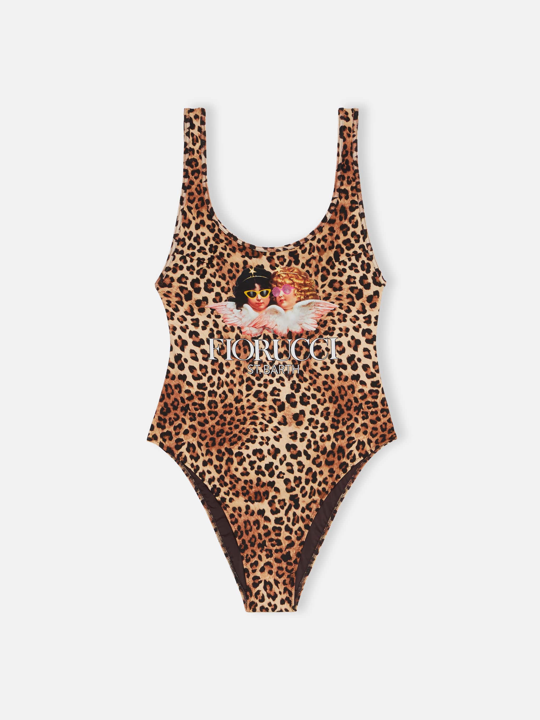 Althea damesbadpak met V-hals en print | FIORUCCI SPECIA