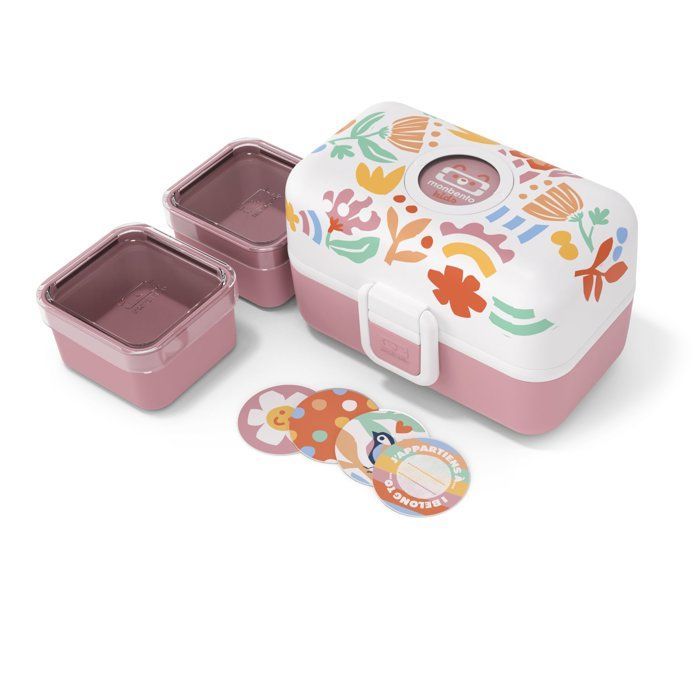 Children's Lunch Box - MONBENTO - 3 Compartments - BPA Free - MB Tresor Papercut