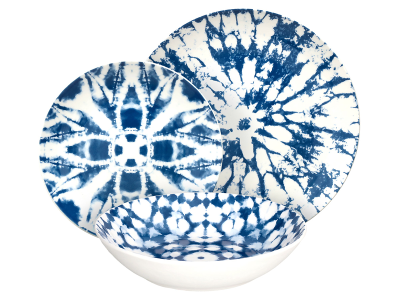 Komplet obiadowy 18 el. porcelanowy Madison Mirage Tognana niebieski