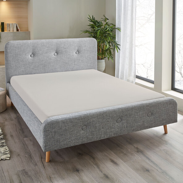 Cearșaf cu elastic din jerseu, 180-200 x 200 cm, argintiu