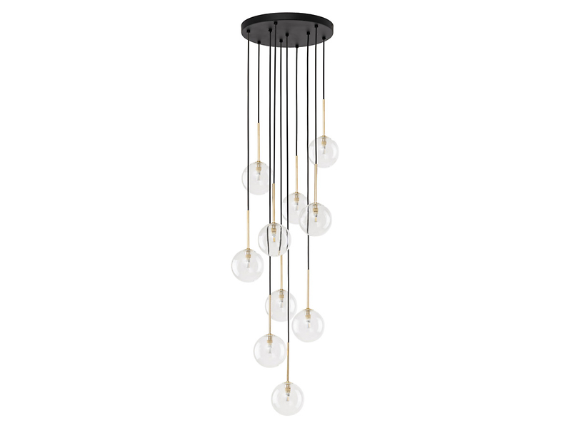 Lampa wisząca Nilos 10-punktowa metalowa złota