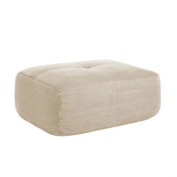 DRIPEX Modular Corduroy Sofa Ottoman: 92.5x75x40cm - Beige