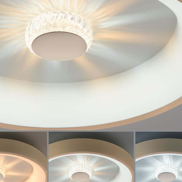 LED ceiling light KUNEO, Ø 45 cm, matt brass