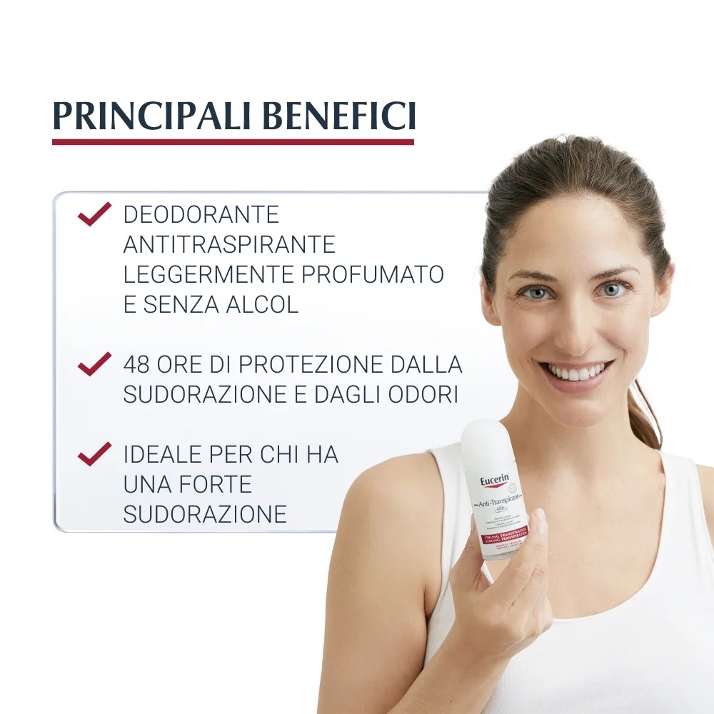 EUCERIN Eucerin 48h higistamisvastane rulldeodorant liigse higistamise vastu 50 ml tundlikule nahale