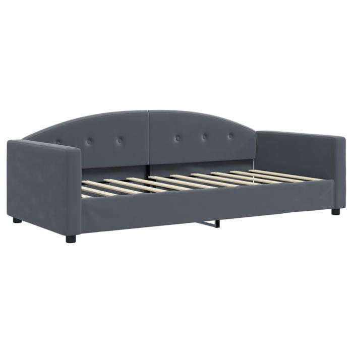 vidaXL Daybed, Donkergrijs, 90x190 cm, Fluweel, 354150