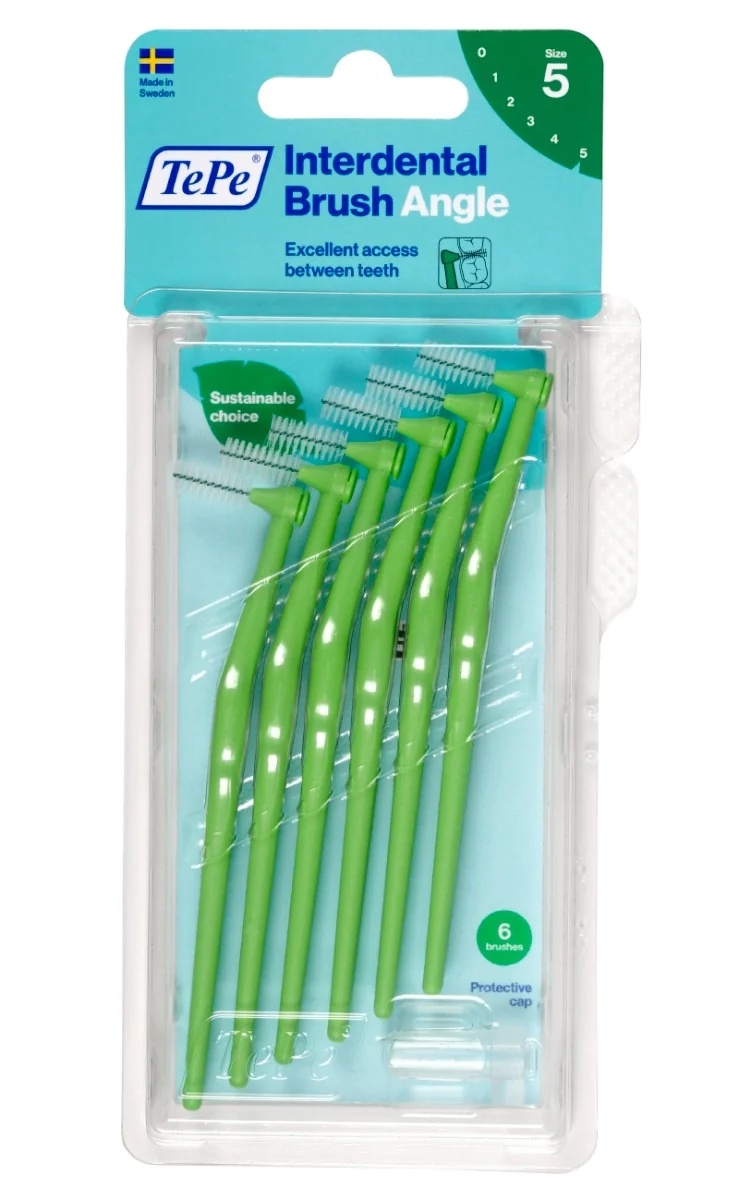 Brosses interdentaires angulaires TEPE vertes 0,8 pour l'hygiène dentaire