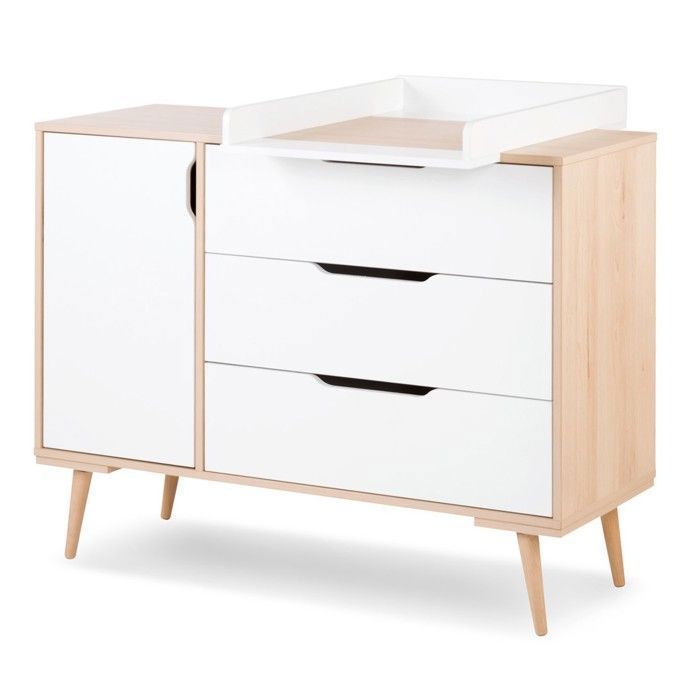 Verschoontafel in Scandinavische stijl - MY DESIGN FURNITURE - SOFIE - 3 lades - 3 planken - Wit