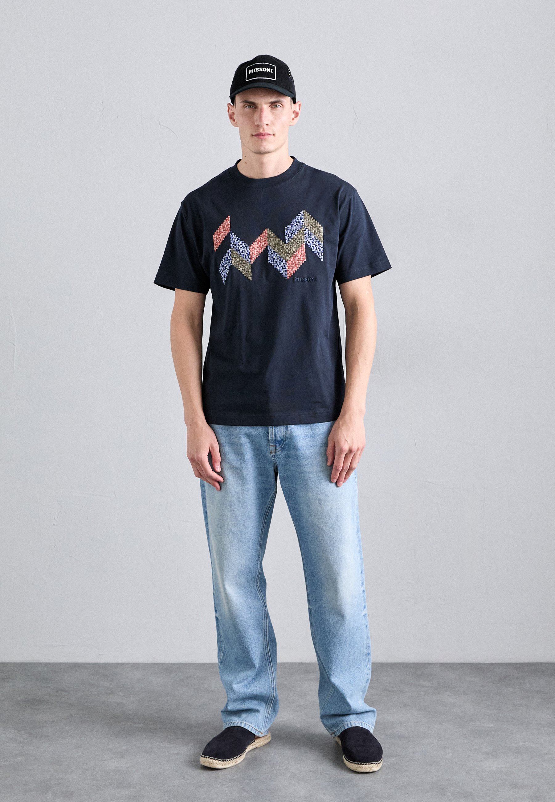 Missoni T-shirt met korte mouwen en print - marineblauw