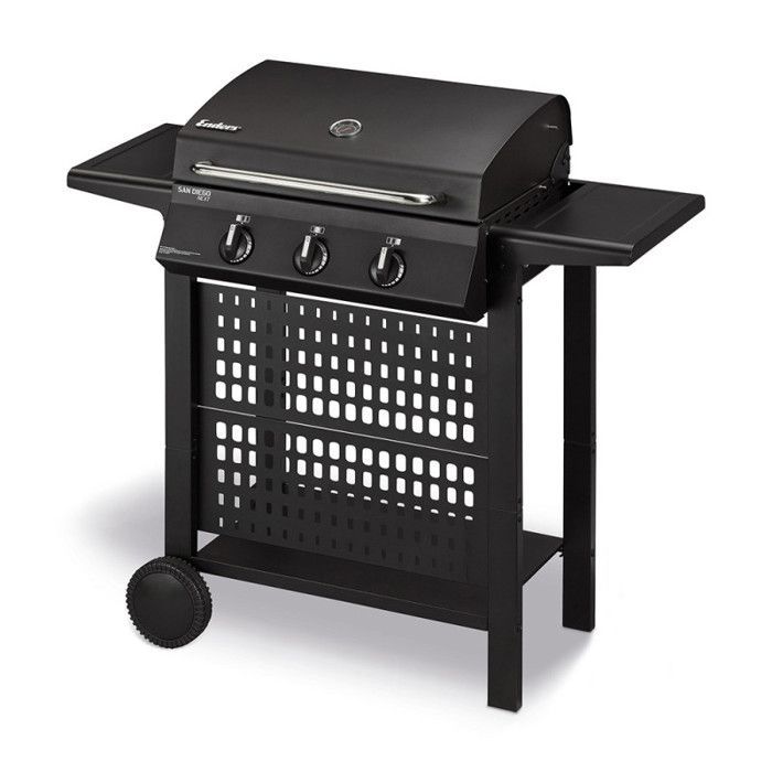San Diego Next 3 Gas Barbecue - ENDERS - 3 Stainless Steel Burners - 50.5 x 33 cm Cooking Surface - Stainless Steel Grill - Side Shelves - 6.75 kW