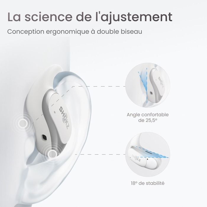 Auriculares Shokz OPEN FIT AIR blancos