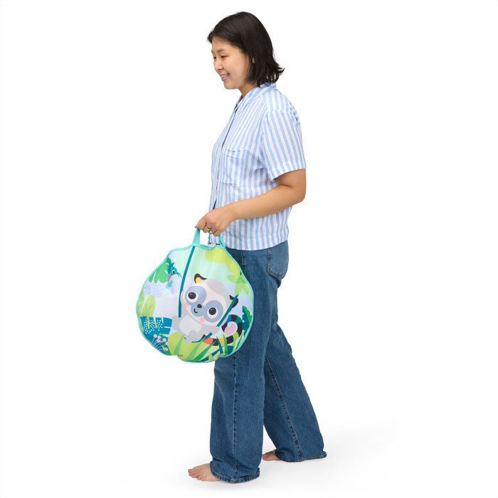 BRIGHT STARTS - Piscina di palline pieghevole a tema foresta pluviale con borsa per il trasporto inclusa, 20 palline