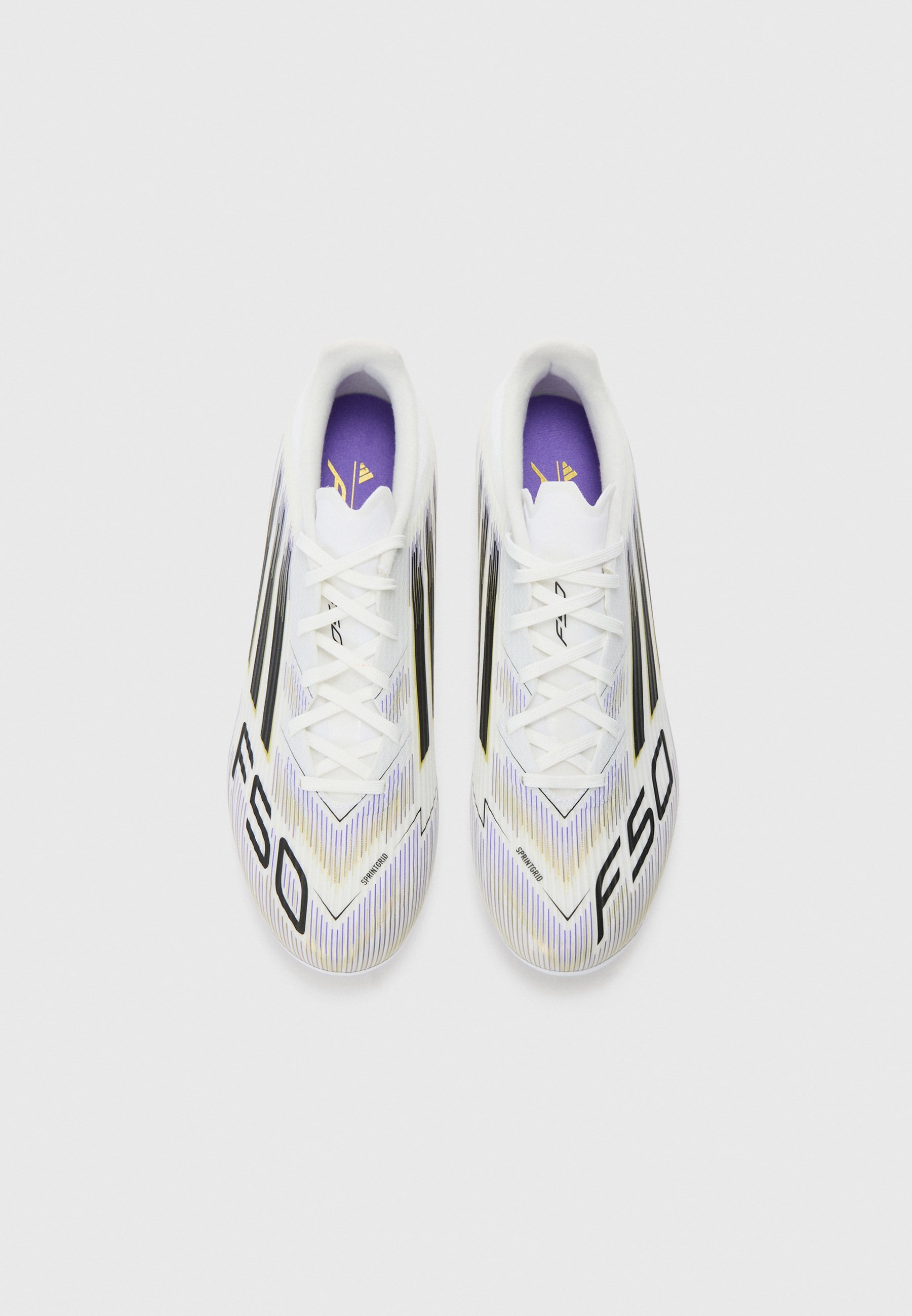 adidas Performance F50 LEAGUE FG/MG - Voetbalschoenen voor stevige ondergrond - wit/core black/goudkleurig