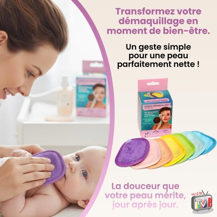 VENTEO - Coton Demaquillant Reutilisable pour visage yeux levres | Lingette Demaquillante lavable en machine pour tous types de peau