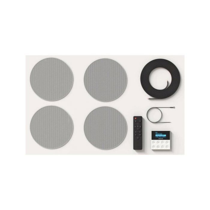 Haut-parleurs FONESTAR KS-WALL 4 - Bluetooth USB FM AUX - Noir - Amplificateur - 25 Watts - 4 Haut-parleurs