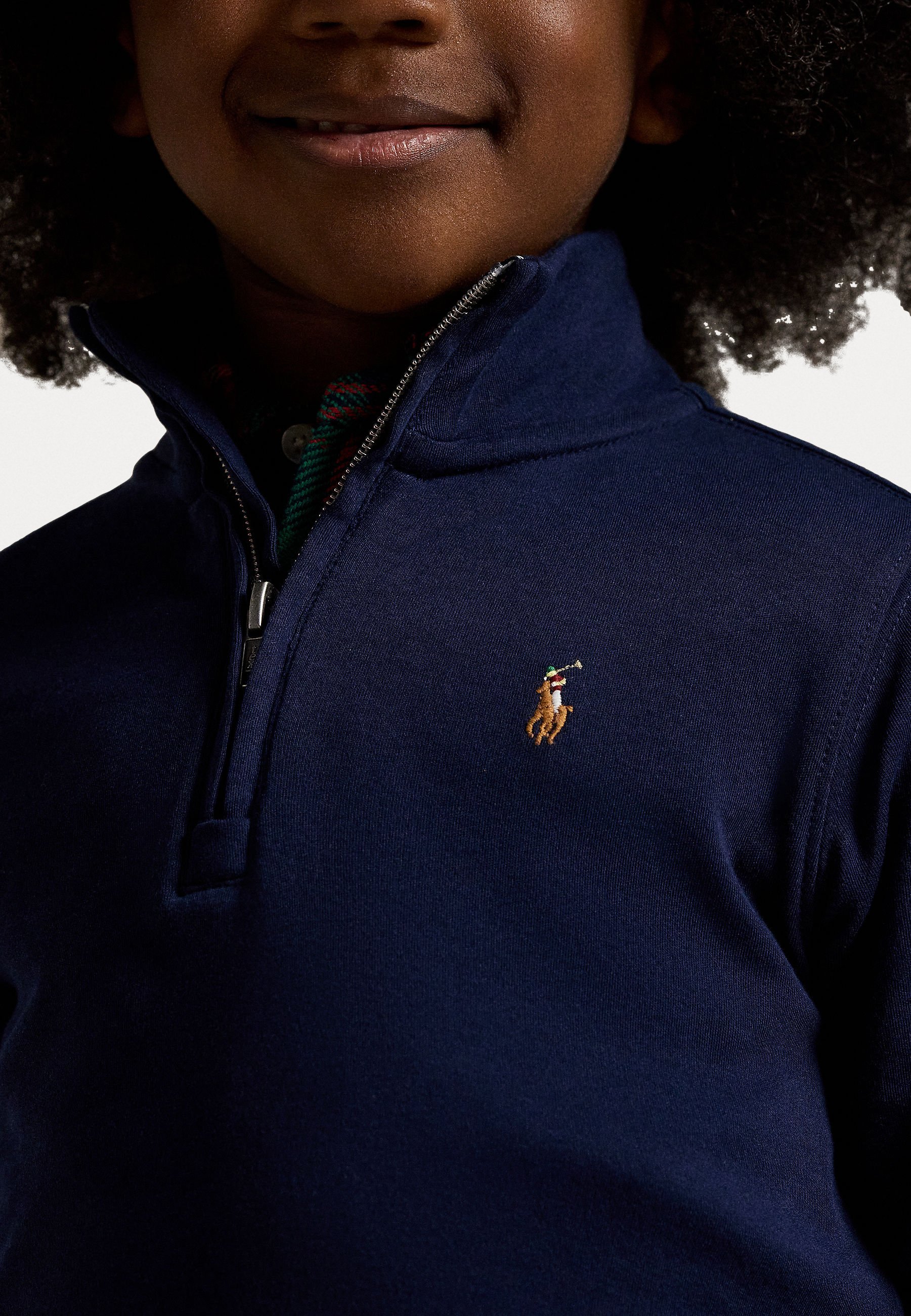 POLO RALPH LAUREN COTTON INTERLOCK QUARTER-ZIP PULLOVER - Top s dlouhým rukávem - black