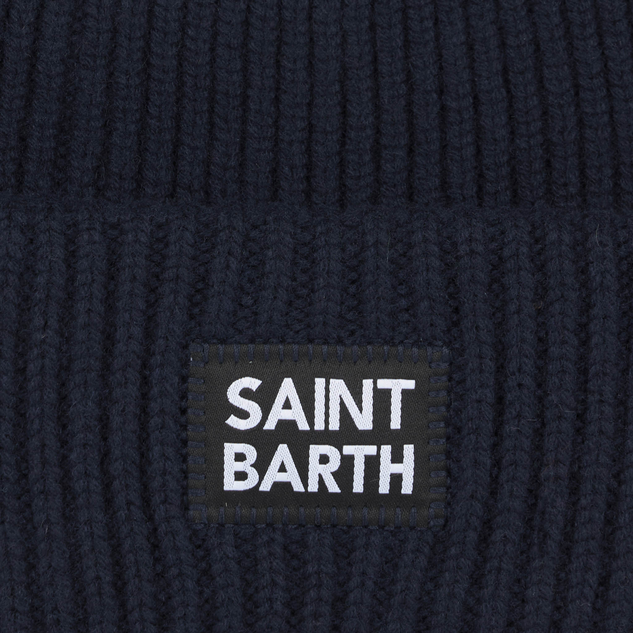 Blaue gerippte Mütze für Kinder mit Saint Barth-Etikett