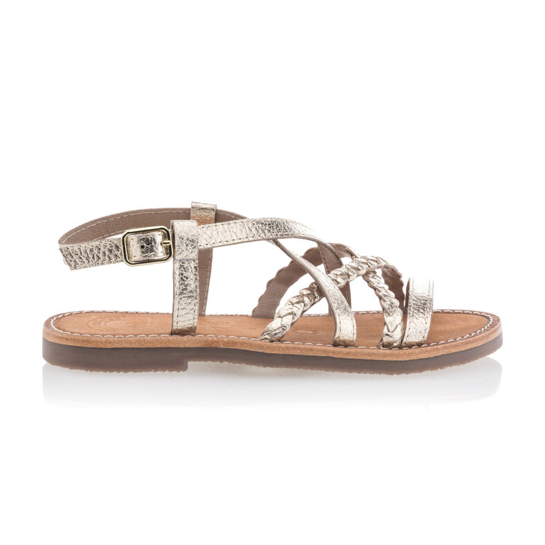 Sandalias amarillas para niña / Zapatos de punta abierta