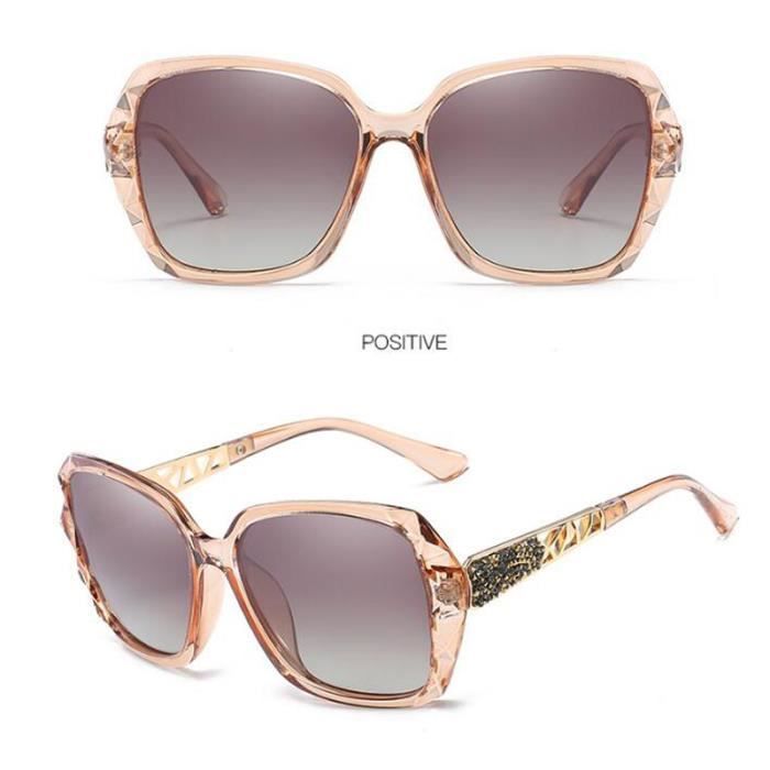 Óculos de Sol Femininos - Óculos de Sol Polarizados de Alta Qualidade com Proteção UV, Armação Cor Chá e Lentes Duplas Marrons
