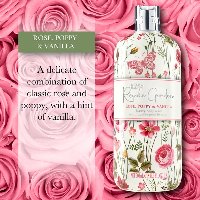 Sabonete líquido para mãos Baylis & Harding Royale Garden Rose, Poppy & Vanilla