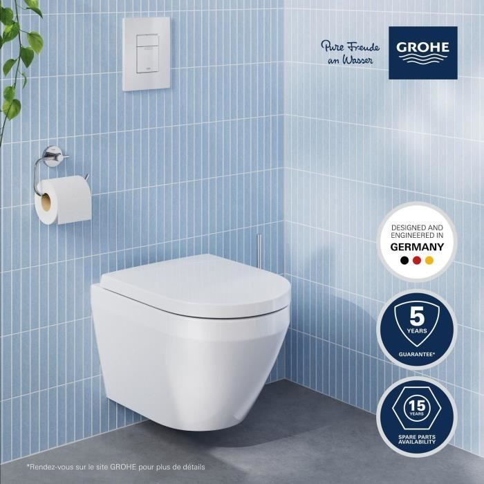 Compacte wandtoiletset - Horizontale afvoer - Randloos - GROHE Euro Ceramic Triple Vortex (102 486 SH00)