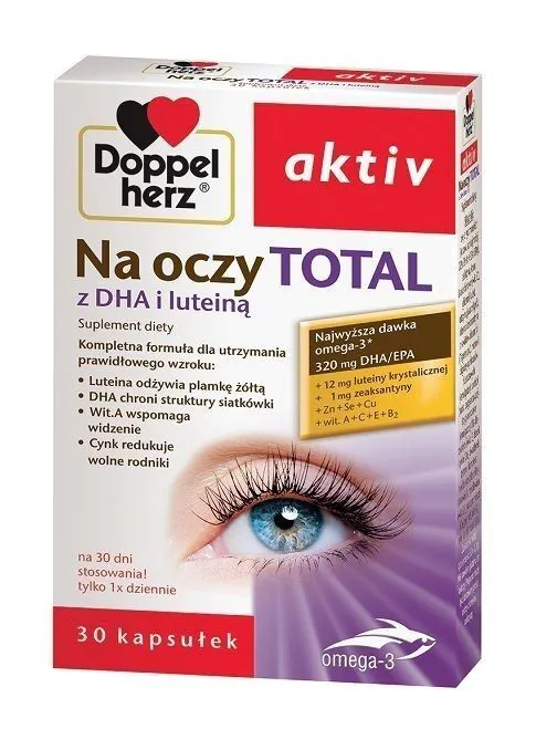 Doppelherz Aktiv Na Oczy Total, Suplement diety wspomagający wzrok, Kapsułki