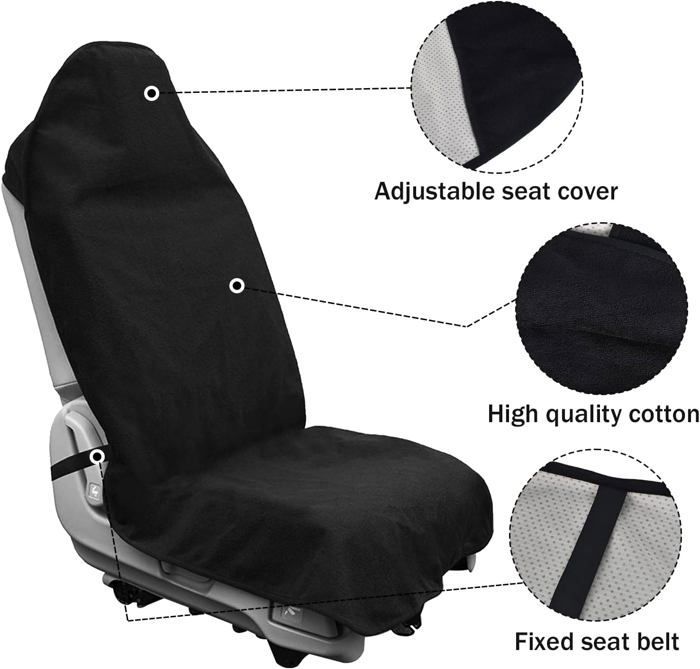 Funda para asiento de coche - Ajuste universal - Impermeable y antideslizante - Color negro