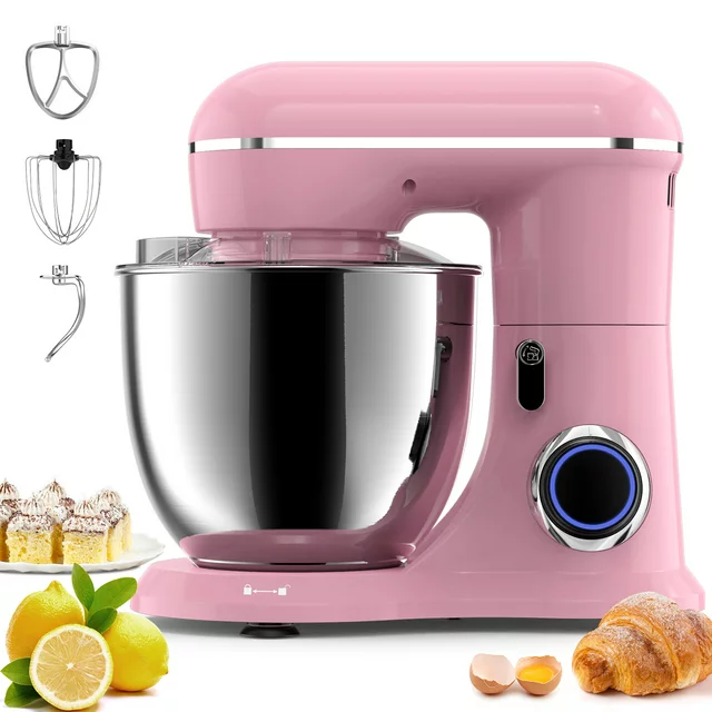 Samsaimo álló mixer, 6,5-QT 660W 10 sebességes dönthető fejű ételmixer, konyhai elektromos mixer tállal, dagasztóhoroggal, keverővel, habverővel a legtöbb otthoni szakácshoz