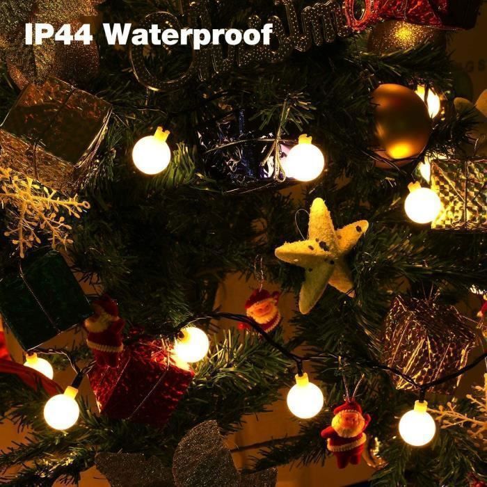 Guirlande Lumineuse Intérieur/Extérieur Couleur Blanc Chaud - 4.5M 50 LED étanche IP44 - pour Jardin/Mariage/Fête/Décoration de