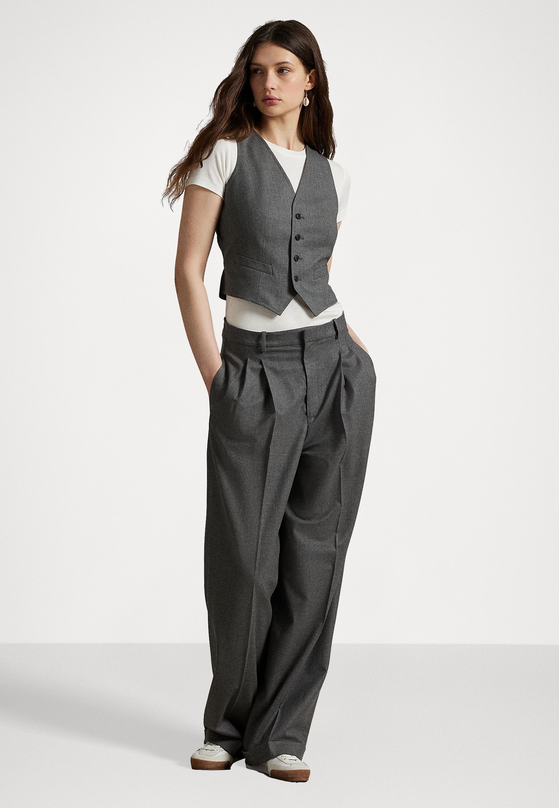 Polo Ralph Lauren wollen vest met knopen - Gilet - grijs