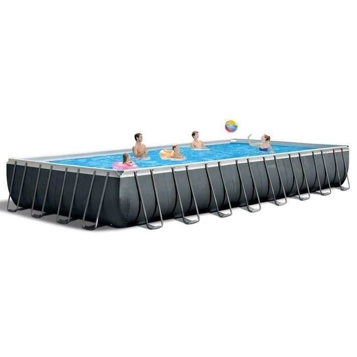 Kit de piscina desmontable tubular Intex Ultra XTR - 975 x 488 x 132 cm - Rectangular (Filtro de arena) + Limpiador de piscinas robótico Intex