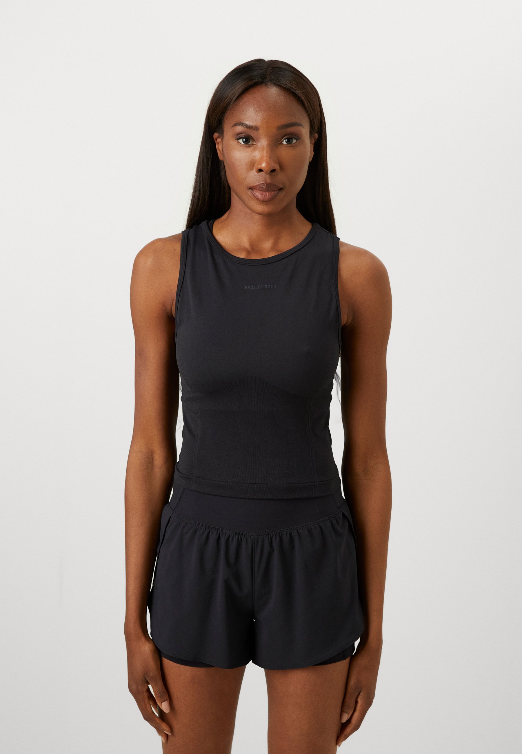 Under Armour PROJECT ROCK SEAMLESS TANK - Bovenstuk - zwart/antraciet