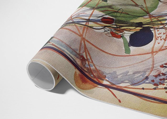 Tapis Vinyle Design Moderne Élégance et Style pour Salon et Chambre - Aquarelle colorée de Vassily Kandinsky - 60x90 cm