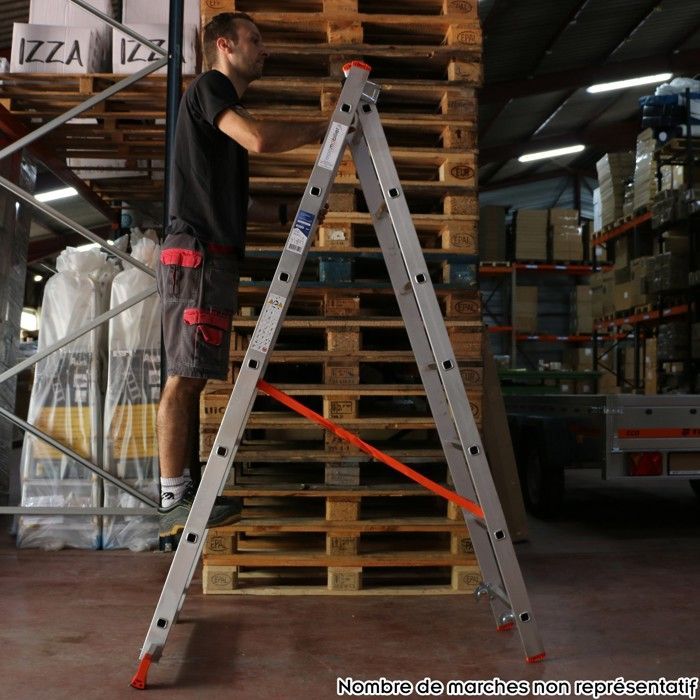 Opklapbare ladder - MY DESIGN FURNITURE - 2 delen - Lichtgewicht aluminium - 6 treden - Draagvermogen 150 kg