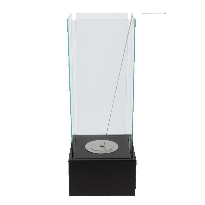 Brasero - FANCY FLAMES - Cheminée de table au bioéthanol - Noir - 25x25x65 cm - Écologique