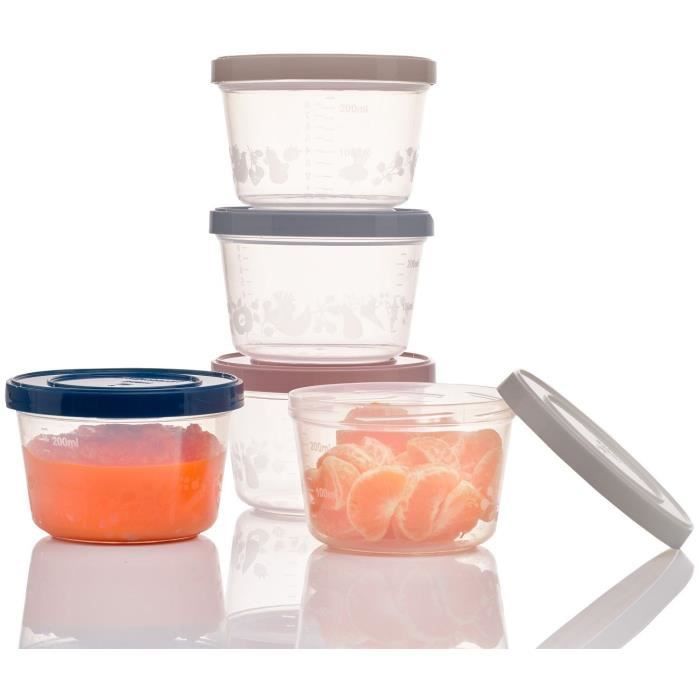 Set di 5 contenitori per alimenti - THERMOBABY - 250 ml - Ermetici e senza BPA