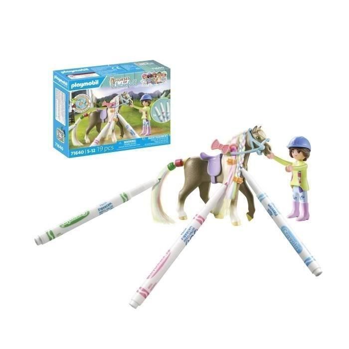 PLAYMOBIL 71640 Horsewoman with coloring horse mane, Horses of Waterfall, 19 pieces, Ages 5+