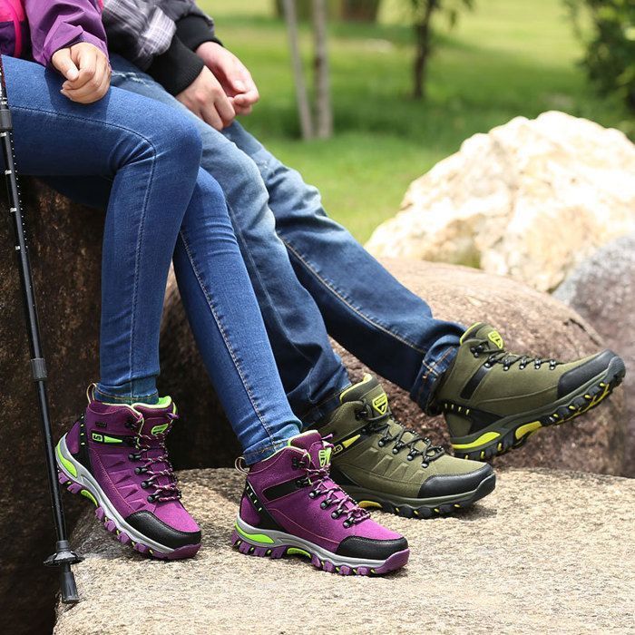 Zapatillas de senderismo - Senderismo al aire libre - Antideslizantes y resistentes al desgaste - Transpirables - Moradas - Para mujer