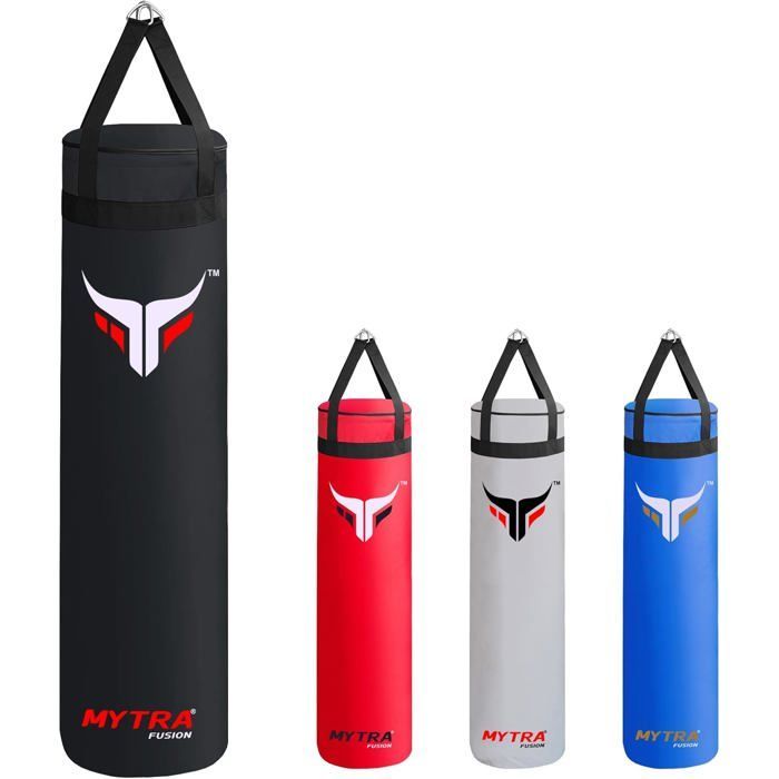 Sacco da boxe vuoto da 152 cm - Mytra Fusion - Sacco da boxe rinforzato e non imbottito - Arti marziali Muay Thai - NERO