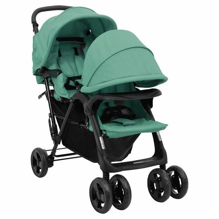vidaXL Double Stroller, Foldable Travel Pram, Toddler Stroller, Outdoor Protection against 10352