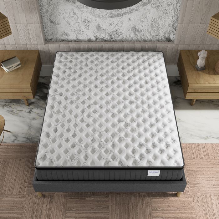 Materasso in memory foam e molle insacchettate 140x190 cm NOVEMBRE Elekctra Hybrid - 7 zone e indipendenza di sonno adattiva - Spessore
