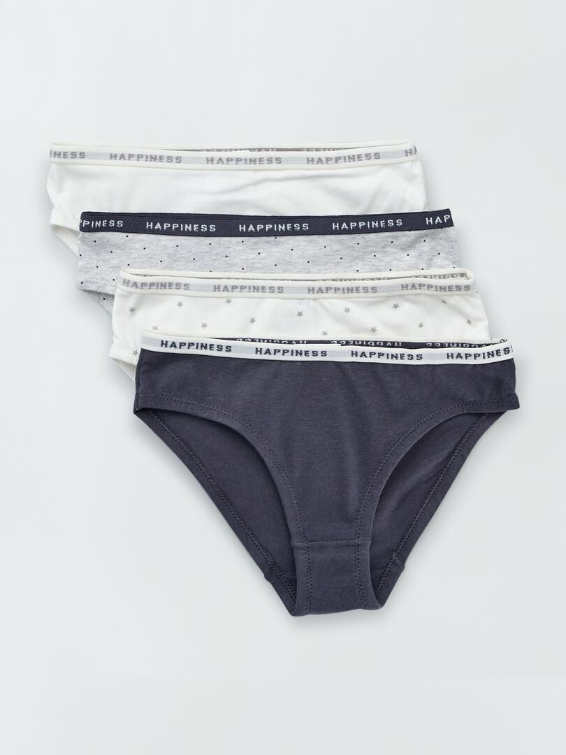 Set van 4 bedrukte slips - WIT